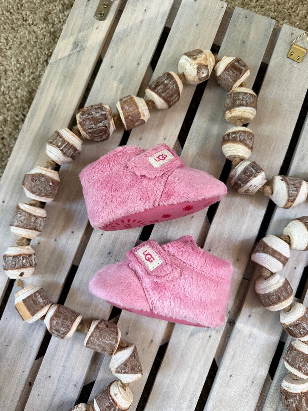 Ugg Australia Bixbee Pink Fuzzy Bootie Shoes